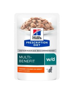 Влажный корм Prescription Diet WD с курицей при диабете у кошек 85 г Hill`s