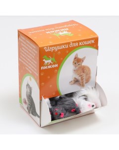 Игрушка для кошек Мышь малая 5 см фасовка 60 шт микс цветов 60 шт Пижон