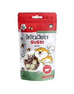 Лакомство для кошек и собак Sushi mini с говядиной 40 г Delicachoice