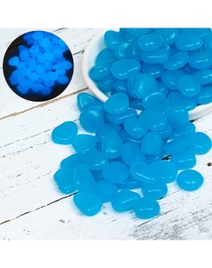 Декоративные камни для аквариума светящиеся 20 мм 500 г голубые Пижон аква
