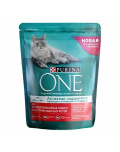 Сухой корм для кошек со вкусом лосося 8 шт по 750 г Purina one