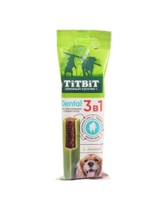 Лакомство Dental 3 в 1 с мятой для собак средних пород 110 г х 12 шт Titbit