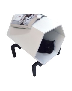 Напольный шестигранный домик Д040923 размер M черный белый Petsapartments