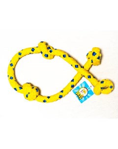 Игрушка для собак Канат с узлами желтый полипропилен 80 см Jes's
