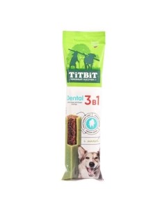 Лакомство Dental 3 в 1 с мятой для собак крупных пород 95 г х 15 шт Titbit
