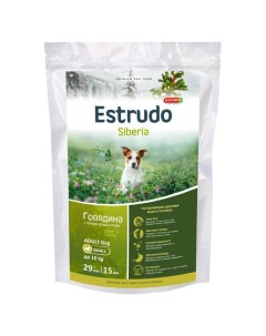 Сухой корм для взрослых собак мелких пород Siberia говядина 1 кг Estrudo