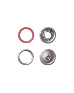 Кнопка рубашечная 8 мм гипоаллергенная цв красный серебро Синтек