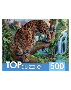 Пазлы Леопард у водопада 500 элементов Toppuzzle