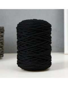 Шнур для вязания 80 хлопок 20 полиэстер крученый 3 мм 185г 45м 11 черный Nobrand