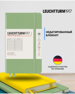 Блокнот Leuchtturm1917 Classic Pocket 363940 93л в линейку A6 твердая обложка Шалфей