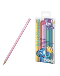 Цветные карандаши пластиковые Jolly Friends Pastel 61802 шестигранные 12 цв Erich krause