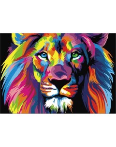 Картина по номерам MG2034 Радужный лев Цветной