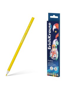 Цветные карандаши деревянные Kids Space Animals 61785 6 цветов Erich krause