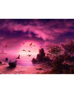 Картина по номерам GX7790 Фиолетовый закат Цветной