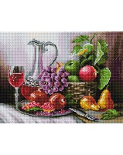 Алмазная мозаика Натюрморт с фруктами полн выкладка 30х40 см квадратные стразы Белоснежка