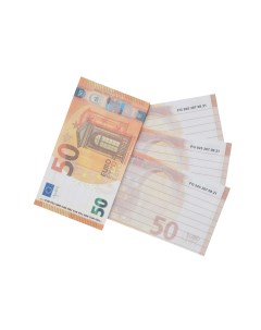 Блокнот для записей в линейку NH0000023 пачка денег 50 евро Филькина грамота