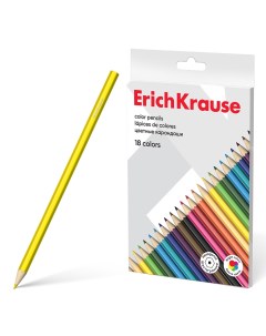 Цветные карандаши деревянные 61790 шестигранные 18 цветов Erich krause