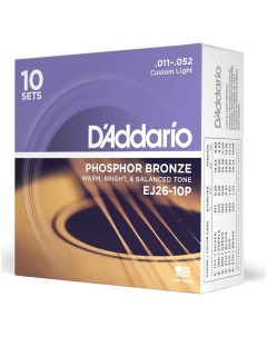 Струны для акустической гитары DAddario EJ26 10P D`addario