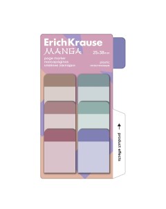 Клейкие закладки пластиковые Manga 61583 25X38 мм 60 листов 6 цветов Erich krause