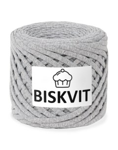 Трикотажная пряжа для вязания Серый Меланж 100 хлопок 7 9мм 100м Biskvit