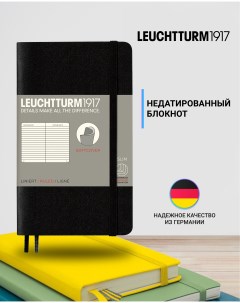Блокнот Leuchtturm1917 Classic Pocket 306017 61л в линейку A6 мягкая обложка Черная