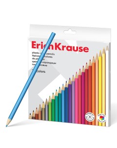 Цветные карандаши пластиковые 61789 шестигранные 24 цвета Erich krause