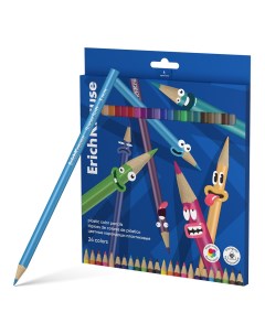 Цветные карандаши пластиковые Color Friends 61806 трехгранные 24 цвета Erich krause