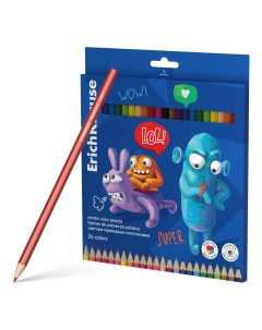 Цветные карандаши пластиковые Jolly Friends 61800 шестигранные 24 цвета Erich krause