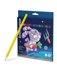 Цветные карандаши деревянные Kids Space Animals 61788 трехгранные 24 цвета Erich krause