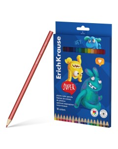 Цветные карандаши пластиковые Jolly Friends 61799 шестигранные 18 цветов Erich krause