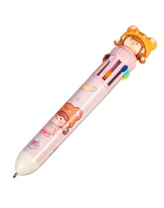 Ручка шариковая 10 цветная 0 5 мм Шапочка оранжевая штрихкод на штуке Nobrand
