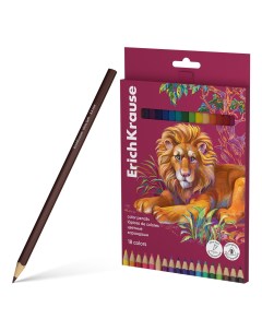 Цветные карандаши деревянные Safari 61815трехгранные грифель 3 3 мм 18 цветов Erich krause