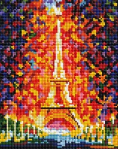 Алмазная мозаика Париж огни Эйфелевой башни Полная выкладка 25х20см Белоснежка
