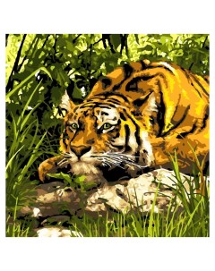 Набор для творчества Картина по номерам Тигр в джунглях Символ года 2022 Лори