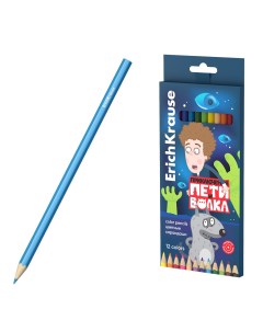 Цветные карандаши пластиковые Приключения Пети и Волка 61061 12 цветов Erich krause