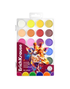 Краски акварельные Safari 61379 с УФ защитой яркости 24 цвета Erich krause
