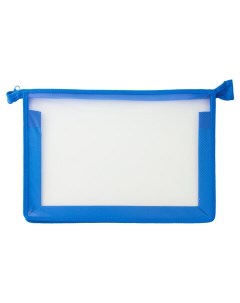 Папка для тетрадей А4 пластик молния сверху прозрачная синяя 228209 5 шт Пифагор