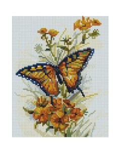 Алмазная мозаика Бабочка Полная выкладка 25х20 см квадратные стразы Белоснежка