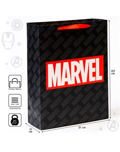 Пакет подарочный 31х40х11 5 см мстители Marvel