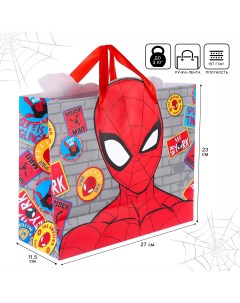 Пакет подарочный 23х27х11 5 см человек паук Marvel