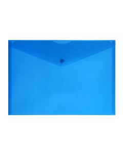 Набор папок конвертов на кнопке а4 150 мкм 10 штук прозрачные синие Calligrata