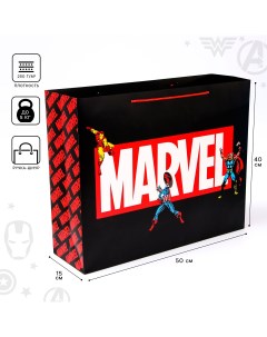 Пакет подарочный 50х40х15 см мстители Marvel