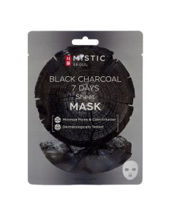 Тканевая маска для лица с древесным углём Black Charcoal 7 Days Sheet Mask Mistic