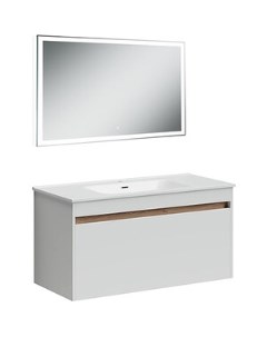 Мебель для ванной Smart 100 два ящика белый глянец Sancos