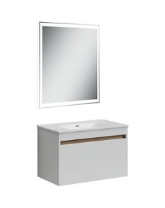 Мебель для ванной Smart 80 два ящика белый глянец Sancos