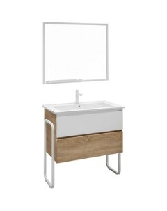 Мебель для ванной Солис 85х47 дуб сонома белая Grossman