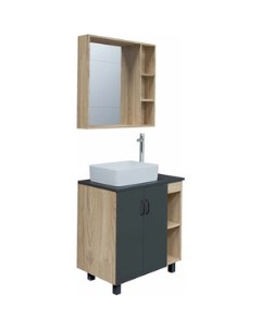 Мебель для ванной Флай 80х43 серый дуб сонома Grossman