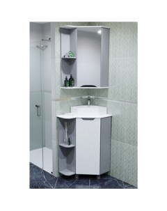 Мебель для ванной Корнер 68 угловая левая серый Mixline