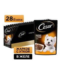 Пауч для собак Жаркое с уткой 85 г упаковка 28 шт Cesar