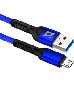 Кабель USB Micro USB 2 4A 1 м синий F167 87105BLU Defender